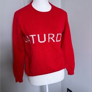 Renvy Red Crew Neck Sweater 100% cotton